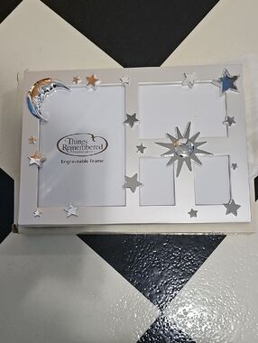 New Things Remembered Silver Celestial Multi-Photo Frame Star Moon Baby Gift